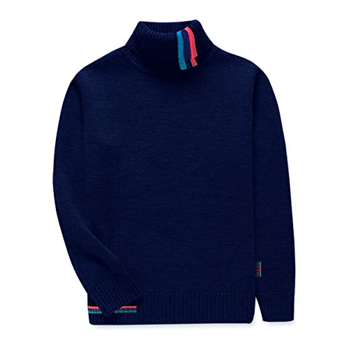 Boys Long Sleeve Sweater Pullover Turtleneck Sweater High Collar Crew Neck Casual Knit Cotton Warm Sweater - Main Image
