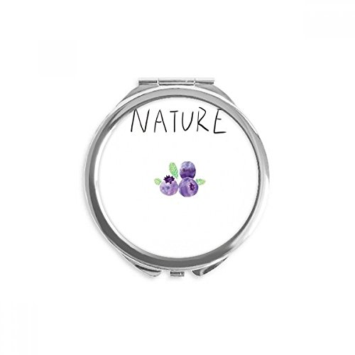 Miroir de poche peinture myrtille pour retouches maquillage rapides au bureau ou en voyage