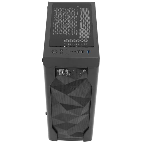 Gabinete Gaming ATX con Panel Lateral de Vidrio Templado, Soporte para Refrigeración Líquida, Mid Tower para PC de Escritorio y Oficina, Patrón Negro Hielo miniatura 1
