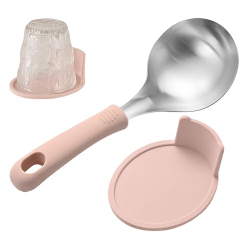 Cucchiaio da tavola in acciaio inox, utensili da cena, multiuso, pregevole fattura, protezione per le mani, 21 cm, per , Wonton, Hotpot, porridge