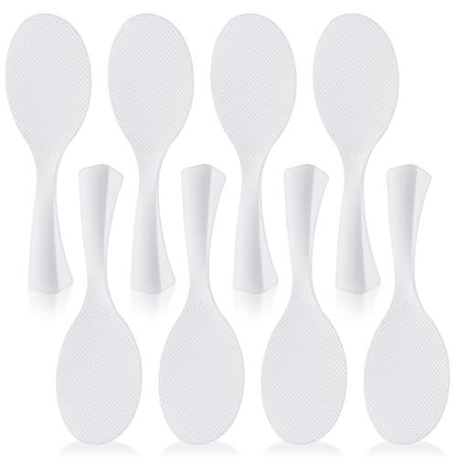 8 Pcs Rice Serving Spoon White Non-Stick Standing Rice Paddle