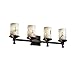 Justice Design Group FAL-8534-10-MBLK LumenAria Collection Deco 4-Light Bath Bar