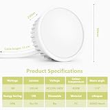 YindaLux Zestaw 4 modułów LED 230 V, ekstra płaskie Ø50 x 23 mm, 5 W 500LM IP44, kąt 120°, zamiennik GU10/MR16, 4000K/nie Ściemnialny, do wpuszczanych reflektorów