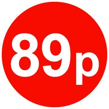 30mm Price Stickers Pack of 500 - Red - 89p