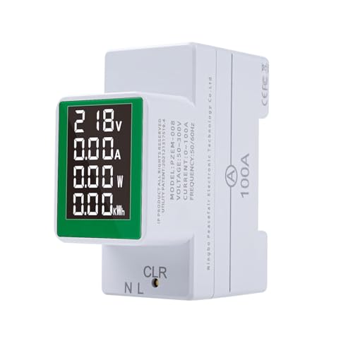 DEWIN Compteur Électrique, PZEM-008 Compteur d'énergie Électrique AC50-300V/100A Ampèremètre Testeur de Tension à Affichage Numérique Wattmètre pour Mesure de Circuit Domestique