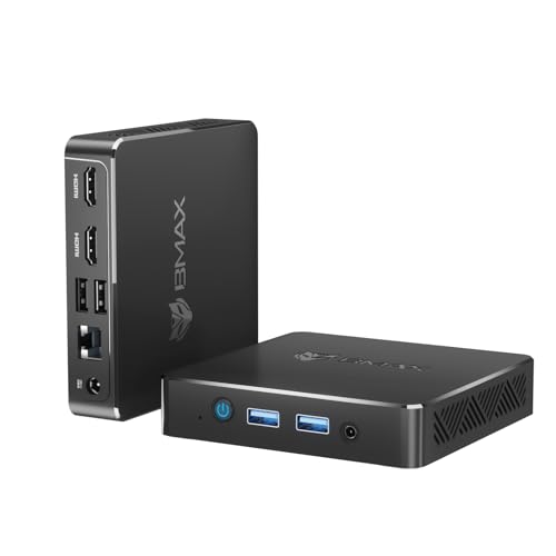 BMAX B4 Mini PC W-11,Ιntel 12th Gen Alder Lake-N95(hasta 3.4GHz,15W), 12GB LPDDR5 256GB SSD Mini Ordenadores, 2xHDMI 2.1,4K@60Hz, WiFi 5/ BT 5.0/RJ45-LAN,Mini Computadora para Escuela Educación
