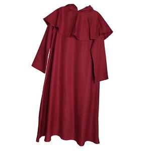 Friar Medieval Hooded Monk Priest Robe Cloak Costume Cosplay Wine Red M ...