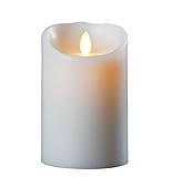 LED Candle Pack 5 Inch Tall Dia 3.5' Real Wax LED Votive Candles White Candle Flameless Fake Flame Candles Moving Wick Battery Electronic Candle with Remote Candle Decorations for Table