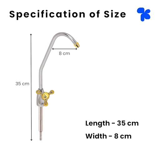 Image of AMPEREUS RO Tap | Premium RO Faucet Tap for Water Purifier | Chrome Finish Stainless Steel Kitchen Sink Faucet with 360 Rotatable, Smooth Flow & Durable Design for Home Kitchen Use (Golden)