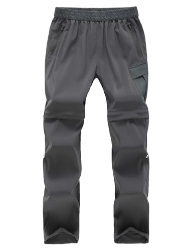 Kids Convertible Trousers Zip Off Pants Boys Girls Quick Dry Lightweight Water Repellent Outdoor Trousers