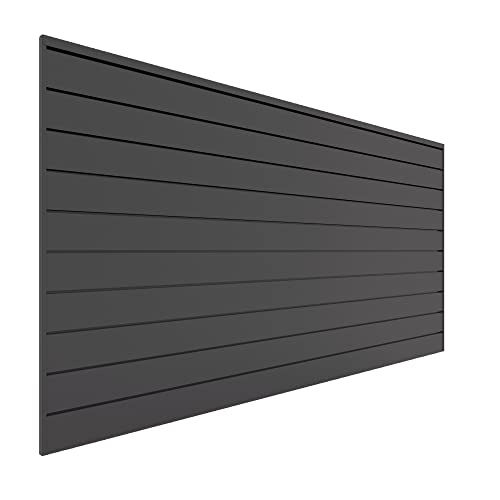 Proslat 88105 Heavy Duty PVC Slatwall Garage Organizer, 8-Feet by 4-Feet Section, 10 Panels, Charcoal