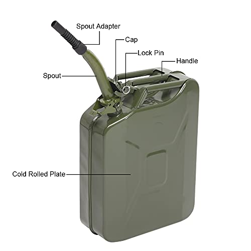 Bonnlo 20 Litres Fuel Oil Storage Can Petrol Diesel Tank with Spout, 0.6 mm Body Thickness (Green) 5 Bonnlo 20 Litres Fuel Oil Storage Can Petrol Diesel Tank with Spout, 0.6 mm Body Thickness (Green) - Image 5