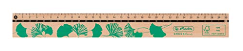 Herlitz 50033621 Lineal, 30 cm, aus 100 Prozent FSC-Holz, 1 Stück Motiv: GREENline