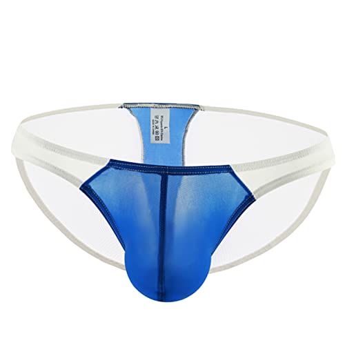 Faringoto Mens Thongs T-Back Mans Bulge Pouch Breathable Briefs Gay Jock Straps White