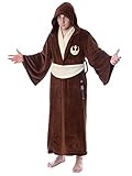 Star Wars Adult Obi-Wan Kenobi Jedi Fleece Robe Bathrobe For Men Women (S/M)