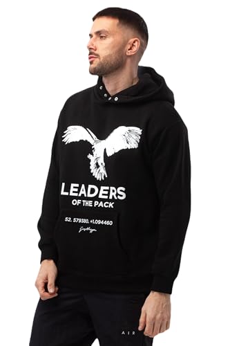 Sweatshirt à capuche homme hype Black Leaders contre le froid urbain