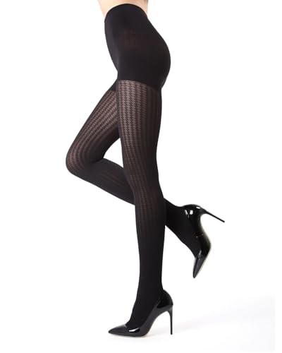 MeMoi Mini Cable Control Top Tights, Comfortable and Lightweight Shaping Tights for Women - Sizes Small to Q2