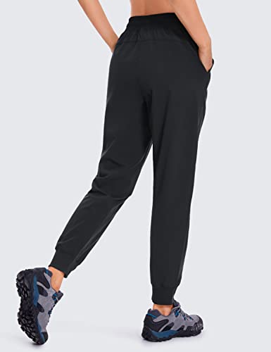Crz Yoga Womens Joggers Waterproof Outdoor Golf Athletic Lightweight Hiking Pants With Zipper Pockets 27" Black Medium #TOP4