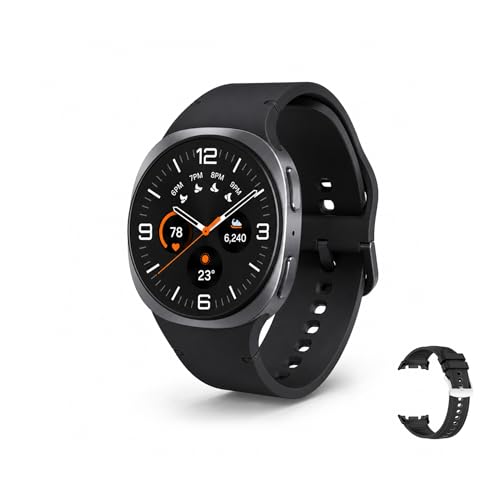 Image of Samsung Galaxy Watch 8 (2025) Bluetooth Smartwatch, Intl Version - Fitness & Sleep Tracking,Heart Rate Monitor, Android Compatible (Not for iOS) - with Extra Hybrid Band (Graphite, 40mm)