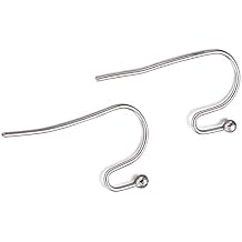 KISSITTY 300 قطعة Hypoallergenic 316 الفولاذ المقاوم للصدأ الفرنسية هوك الكرة دوت أسلاك الأذن 22x12x2mm تتدلى نتائج القرط لصنع المجوهرات DIY