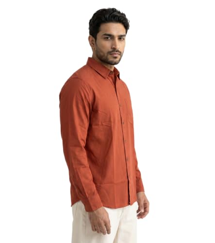 Image of Amazon Brand - INKAST Men Solid Cotton Shirt | Casual Wear | Basic Essential Plain Everyday & Office Wear | Full Sleeve | Regular Fit