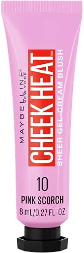 Maybelline Cheek Heat Gel-Cream Blush Makeup, Lightweight, Breathable Feel, Sheer Flush Of Color, Natural-Looking, Dewy Finish, Oil-Free, Pink Scorch, 1 Count