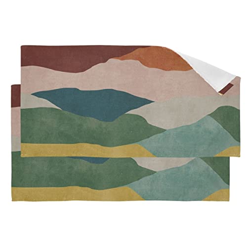 Geometry Hand Towels Mid-Century Modern Abstract Face Towel Soft Thin Guest Towel Portable Colorful Kitchen Tea Towels Dish Washcloths Bath Decorations Housewarming Gifts #TOP4