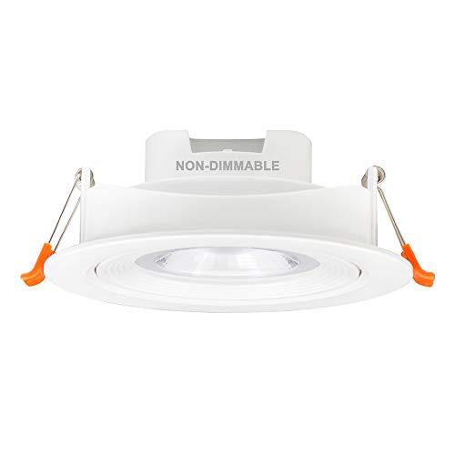 Lampada Plafoniera Faretto a Spot LED da Soffitto da Incasso Orientabile Grande 12W 4 Pollici 3000K e 4000K e 5000K Apertura a Soffitto Diametro 120-130MM Angolo di Luce 40° Lot di 1 di Enuotek