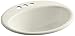 Kohler 2905-4-96 Cast Iron Drop-In Oval Bathroom Sink, 20.5 x 18.25 x 10 inches, Biscuit