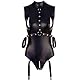 Damen Lederkleid Frauen Sexy Leder Dessous Lack Damen Dessous Sexy Kleid Lack Dessous aus Leder Wetlook Damen Lingerie Kunstleder Neckholder PU Leder Kleid Reissverschluss Club Anzug Enge Kleidung