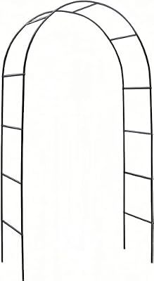 Garden Arch, Outdoor Flower Garden Arch Trellis, Sturdy Steel Arbor for Climbing Plants, Wedding Decoration, 94" H x 55" W, Black