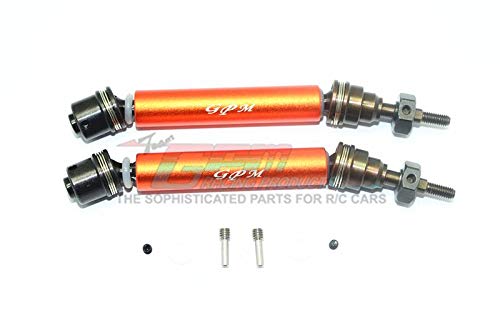 GPM for Traxxas Rustler 4X4 VXL (67076-4)   Hoss 4X4 VXL (90076-4) Upgrade Parts Harden Steel #45 Front Axle CVD Drive Shaft with Alloy Body - 1 Pair Set Orange