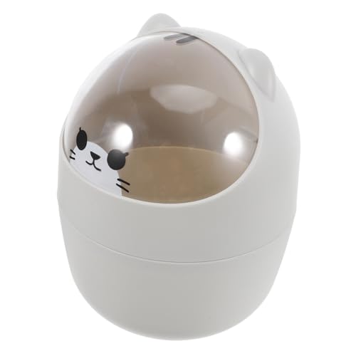 ZUNOXAZ Papelera de Escritorio Pequeña con Tapa Abatible Diseño para Oficina Coche Multifuncional Portátil