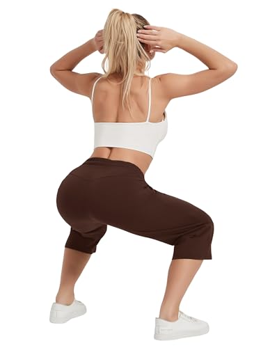 Image of SPECIALMAGIC Women Capri Pants Cotton Yoga Wide Leg Pajama Pants Capris Sweatpants Sports