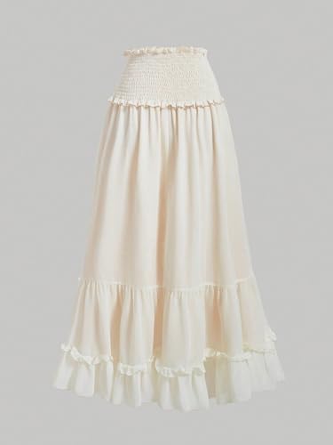 Women's Summer Shirred with Ruffle Hem Skirt Going Out Outfits2