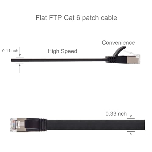 Cable Ethernet plano AEONS Cat 6 4 ft con RJ45 miniatura 5