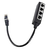 Cemaystic RJ45スプリッターアダプター ケーブル ハブ スイッチ用 – 金メッキコアで信号干渉を低減、PCB内蔵で耐久性向上、ADSLやテレビなど多様なネットワーク環境に対応