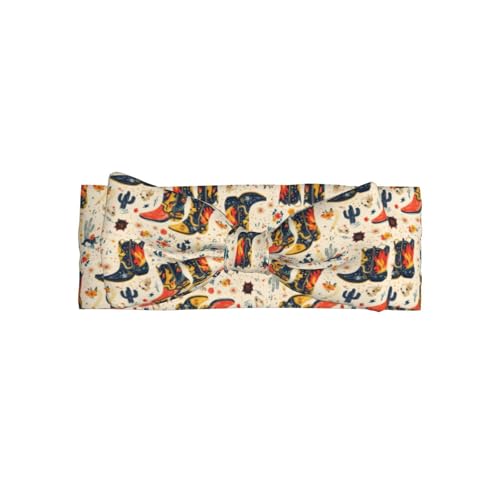 Western Cowboy Boots Print Baby Girl Bows Headbands Baby Girls Newborn Headbands Infant Toddlers 0-6 Months