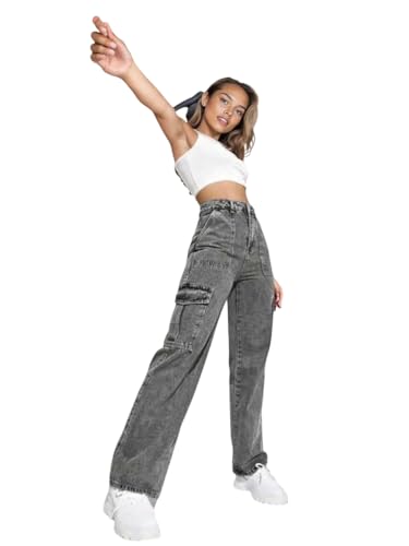 Image of KOTTY High Waist Wide Fit Jeans - Women's Relaxed Denim with Wide Leg