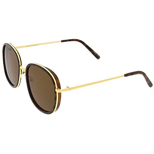 zeroUV Modern Metal Temple Trim Flat Lens Square Sunglasses 55mm3