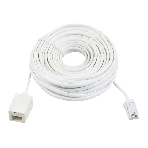 Rivvra 10M BT Telephone Extension Cable UK Telephone Line Cord RJ11 6P4C Male to Female Cable Telephone Extension for Home Office Fax Modem Landline Durable & Easy Installation