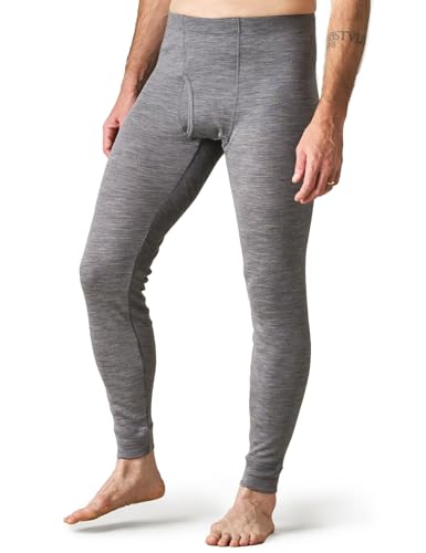 LAPASA Men's 100% Merino Wool Bottom Base Layer Thermoflux Lightweight & Midweight Thermal Underwear Pants Warm Long John