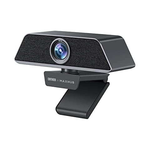 Enther & MAXHUB 4K Stream Webcam with Microphone,Autoframing,Ultra 4K HD Video Calling,Noise-Canceling mic,HD Auto Light Correction,Wide Field of View,Works with Microsoft Teams,Zoom,Google Voice Cover
