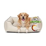 CopcoPet - Cuccia per cani Rocco, letto per cani idrorepellente 2 in 1, letto completo in finta pelle, materasso per cani in fiocchi di schiuma espansa o schiuma di viscosa ortopedica