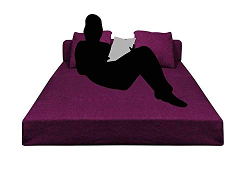 Image of Aart Store | 5x6, Purple Color,Two- Seater Space Saving Foldable Sofa /Bed with Removable Washable Fabric Cover