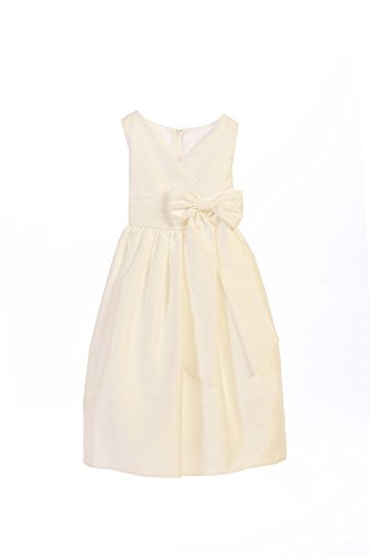 Sweet Kids Cross Bodice Bow Accent Sleeveless Special Occasion Dress