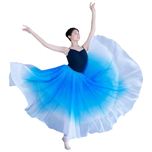 Jupe de danse lyrique dégradée et transparente pour femme
