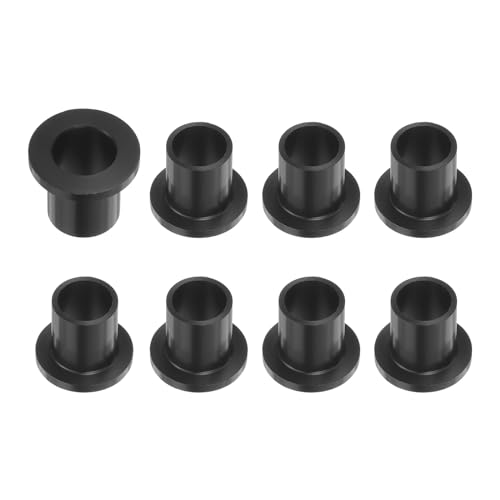 QUARKZMAN 8Pcs Casquillos de Manga con Brida de Plástico 8 Piezas 10 mm de Diámetro Interior x 12 mm de Diámetro Exterior x 15 mm de Longitud Color Negro POM