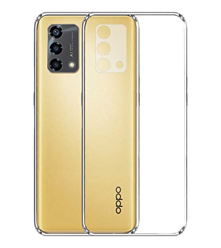 Image of Soft Flexible Silicone Back Cover Compatible with Oppo A74 5G / F19s, Transparent Case + Screen Guard