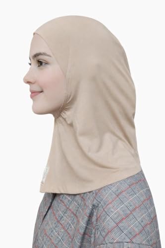 Image of TCP Women's Ninja Beige Jersey Cap, under scarf Neck Covering Hijab Tube cap Age 16+ years